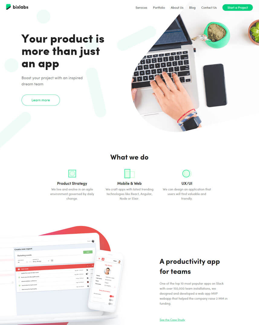 Webredone web design & development - Bixlabs website homepage image