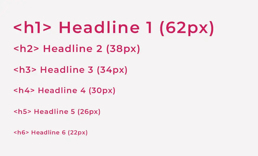 UI Style Guide Typography - Headings