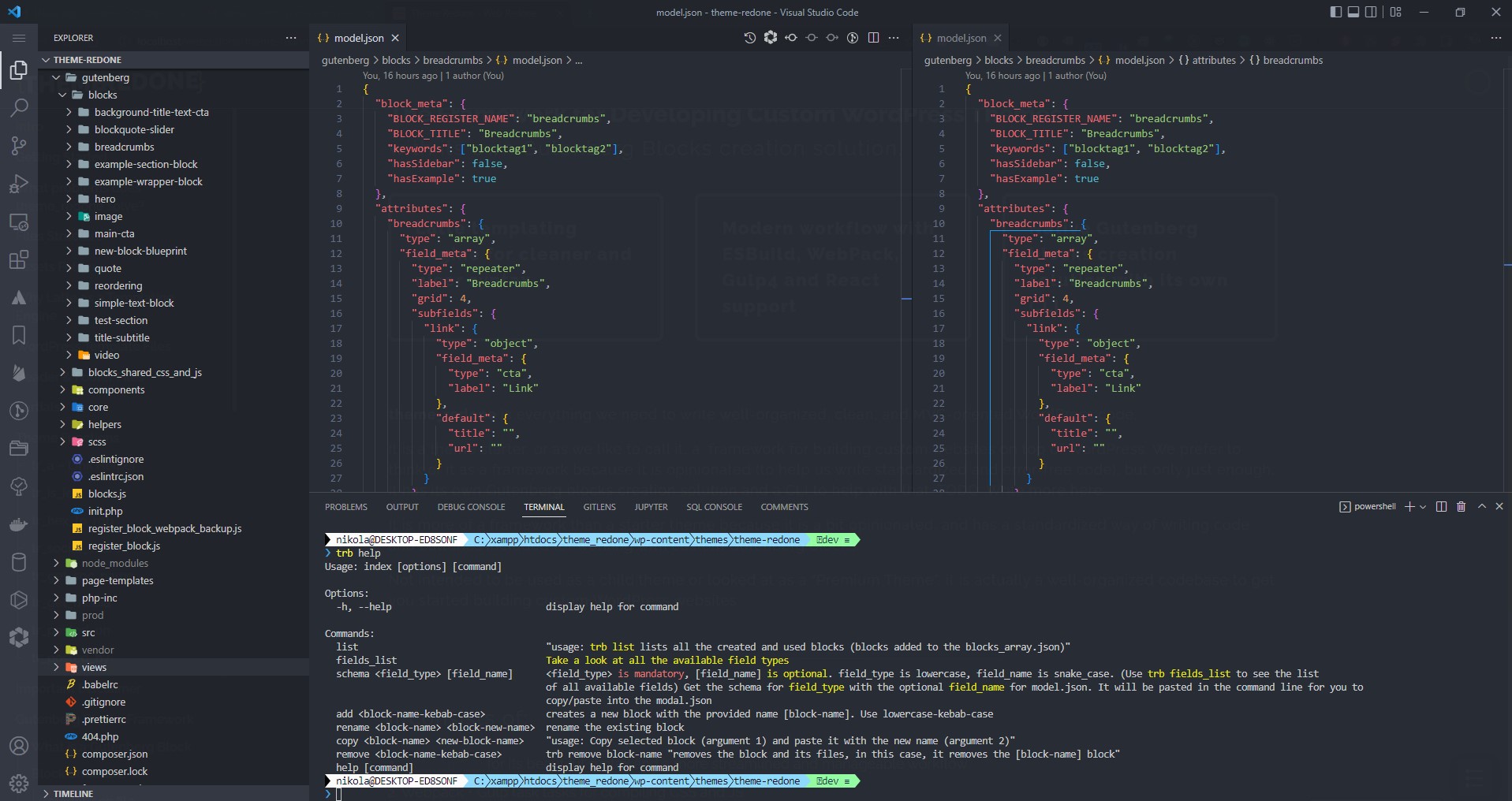 Theme Redone WordPress Starter and the TRB CLI Screenshot